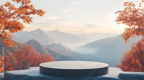 E-commerce display stand autumn background exhibition stand