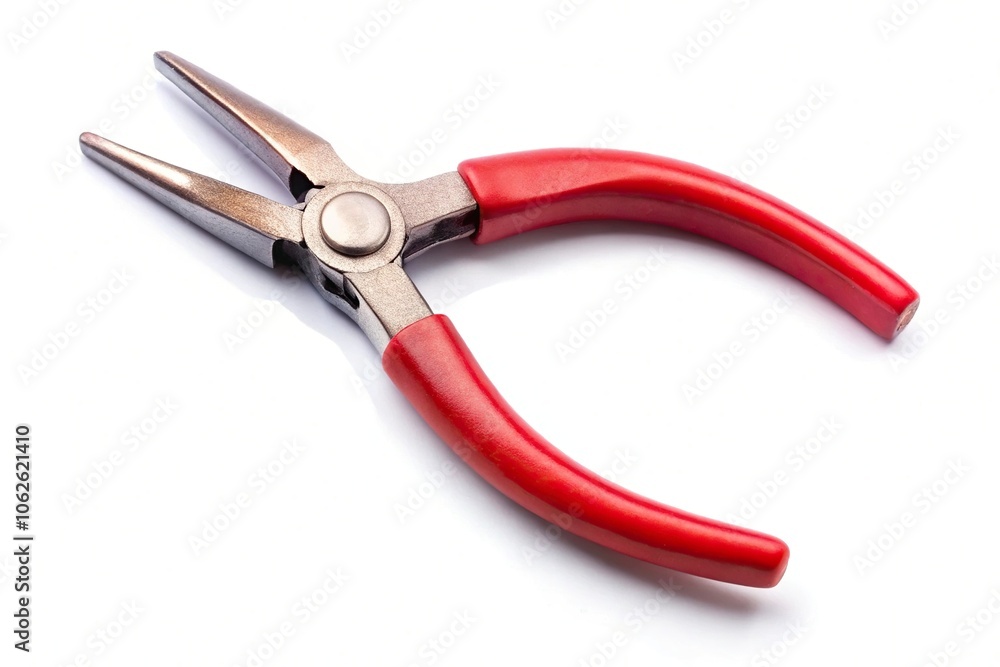 Wide-angle narrow nose pliers isolated on white background Wide-angle narrow nose pliers isolated on white background