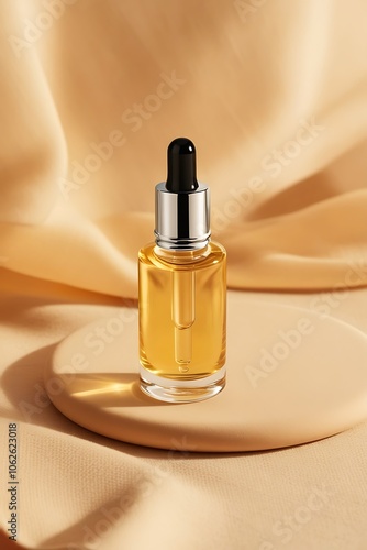 Beauty face oil in amber glass dropper bottle in Arch