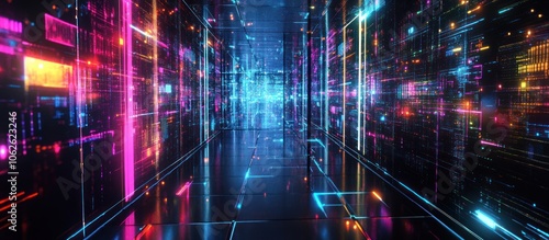 Neon Data Tunnel