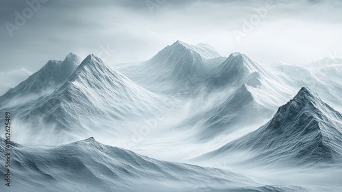Snow mountain peak natural scenery