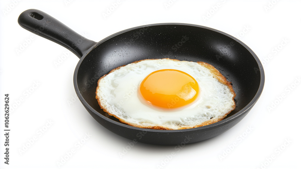 Perfectly Fried Egg in Cast Iron Pan: A single, perfectly cooked fried egg, with a runny yolk, sits in a black cast iron skillet, ready to be enjoyed. Perfectly Fried Egg in Cast Iron Pan: A single, perfectly cooked fried egg, with a runny yolk, sits in a black cast iron skillet, ready to be enjoyed.