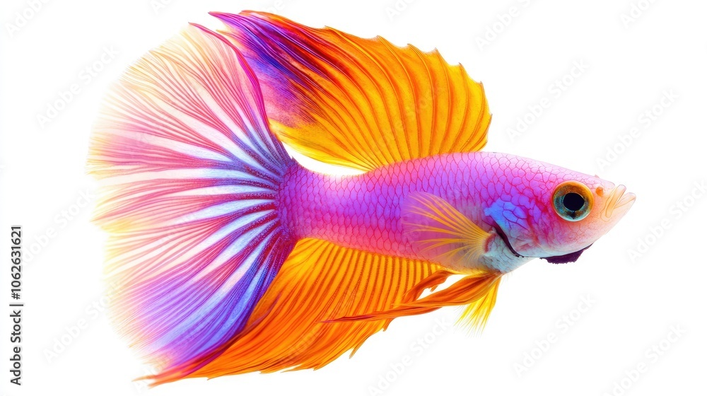 Unique and colorful tropical fish species, isolated on white for aquarium design concepts Unique and colorful tropical fish species, isolated on white for aquarium design concepts