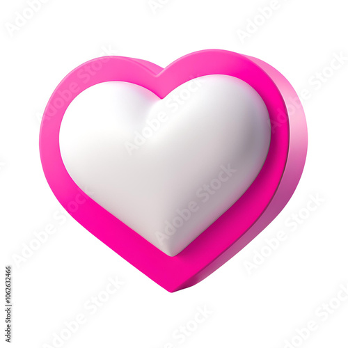 pink heart isolated on white background