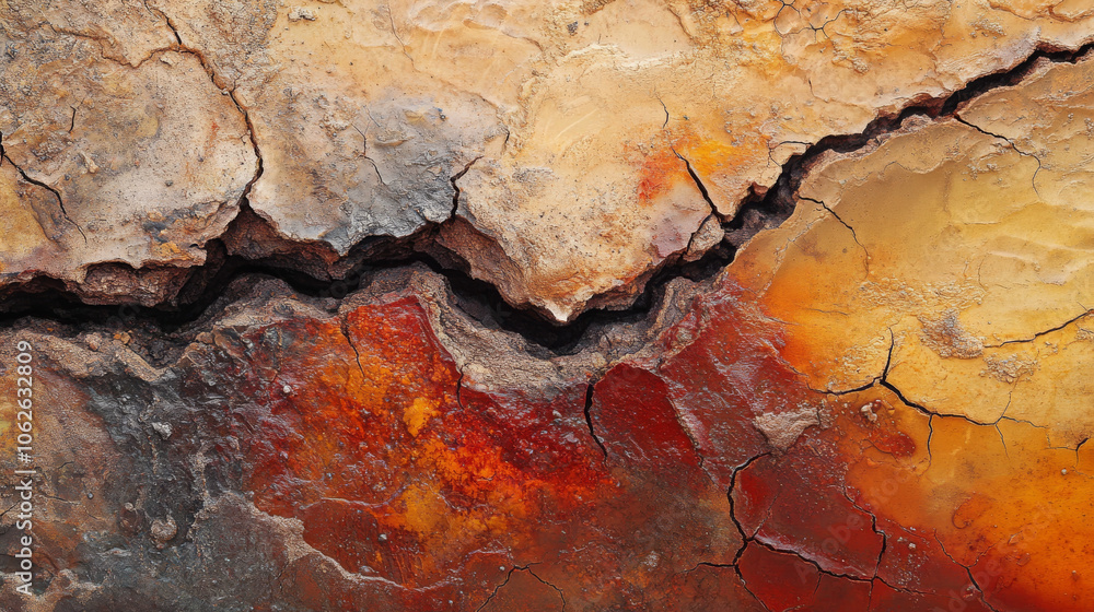 Cracked Earth, Desert Texture, Abstract Background, Red Orange Hues, Dried Riverbed Cracked Earth, Desert Texture, Abstract Background, Red Orange Hues, Dried Riverbed