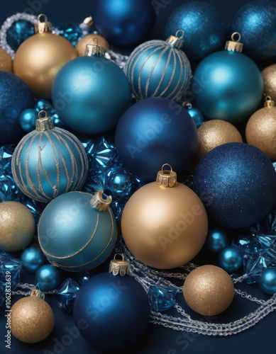 blue christmas balls