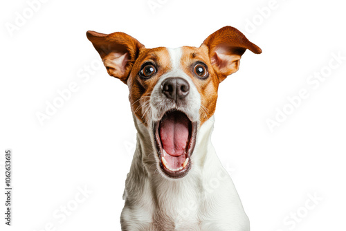 Dog with surprised shock expression