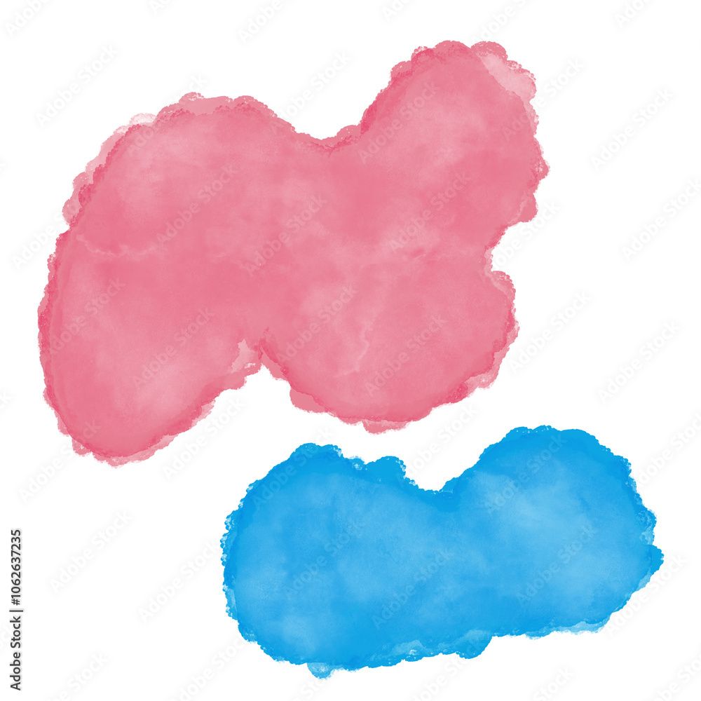 Pink Blue Blob Watercolor Shapes Pink Blue Blob Watercolor Shapes