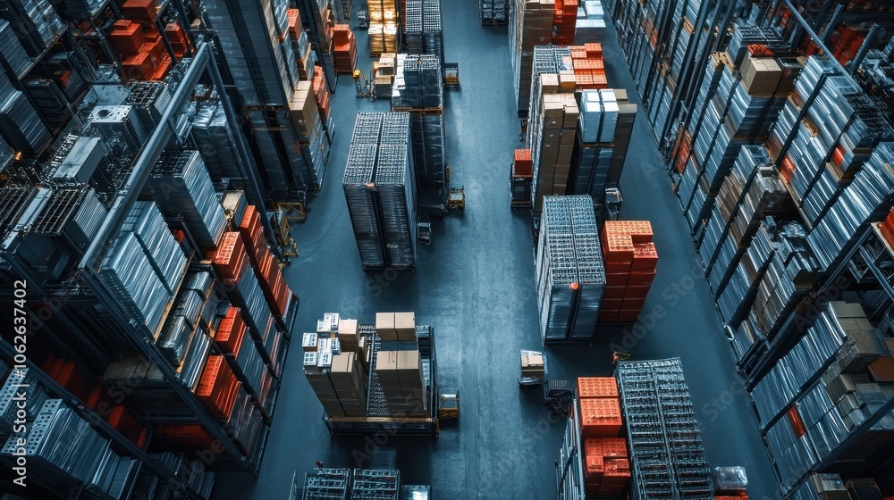 Warehouse Interior: An Overhead View Warehouse Interior: An Overhead View