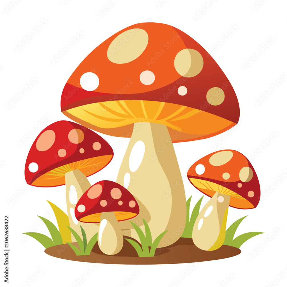 vector a clear a cluster of mushrooms with layered vector a clear a cluster of mushrooms with layered