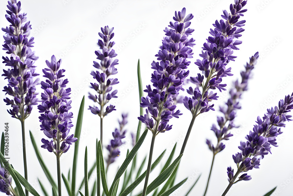 Naklejka premium lavender flowers isolated on white background, bunch of lavender, bouquet of lilac