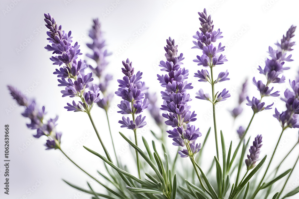 Obraz premium lavender flowers isolated on white background, bunch of lavender, bouquet of lilac