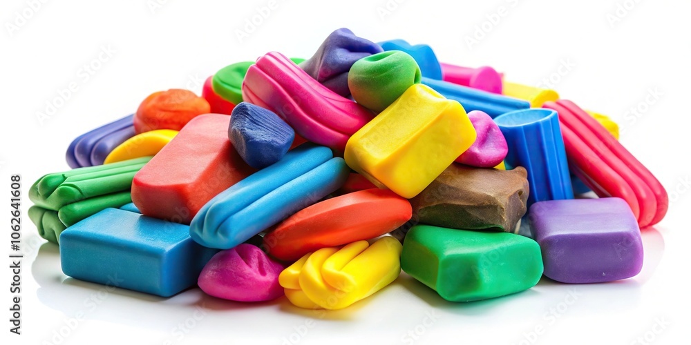 Wide-Angle plasticine pieces on white background Wide-Angle plasticine pieces on white background