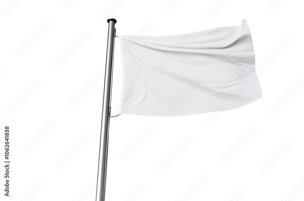White flag on white background White flag on white background
