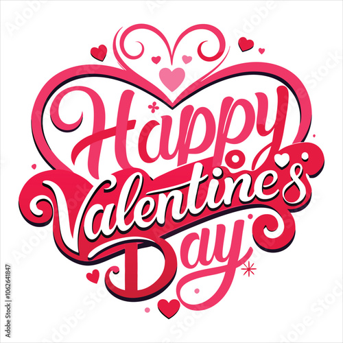 happy valentine day typography