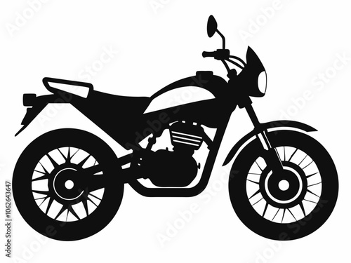 motorcycle vector silhouette black illustration a two-wheeled vehicle on white background 