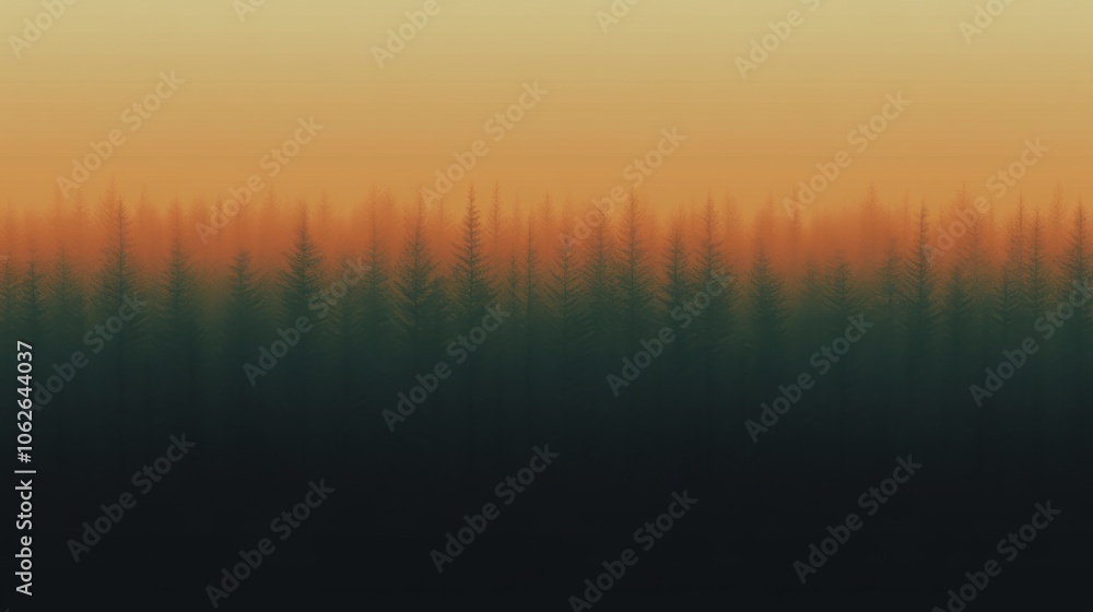 Foggy forest at sunset. Abstract nature background. Vector illustration. Foggy forest at sunset. Abstract nature background. Vector illustration.