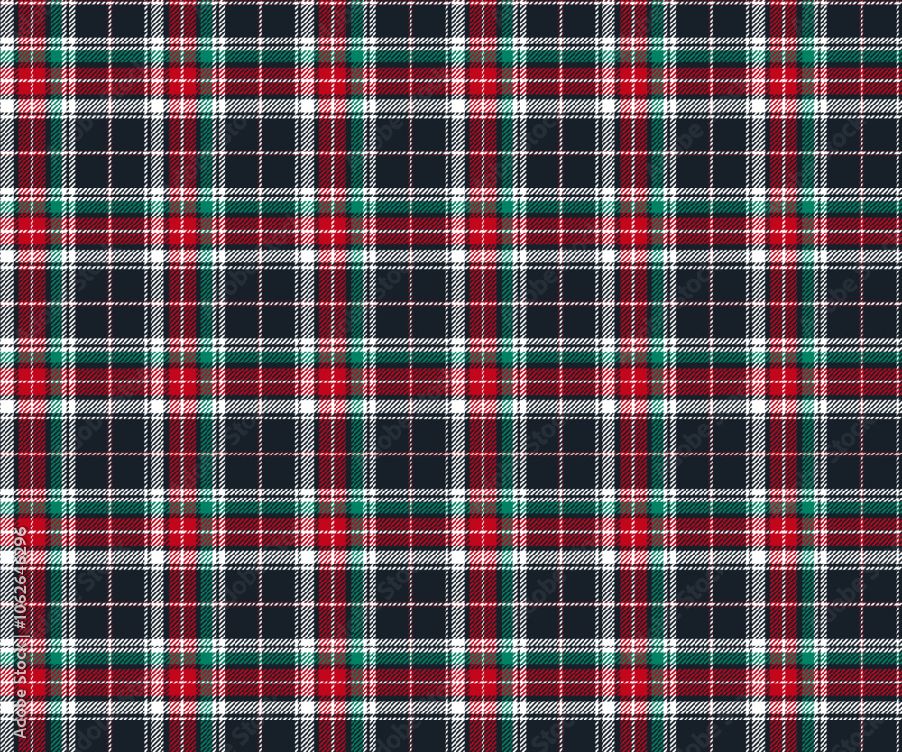 Plaid fabric pattern, navy, red, green, white, seamless modern luxury for textile and design clothes skirt pants apron tablecloth blanket or decoration. Vector illustration. Plaid fabric pattern, navy, red, green, white, seamless modern luxury for textile and design clothes skirt pants apron tablecloth blanket or decoration. Vector illustration.