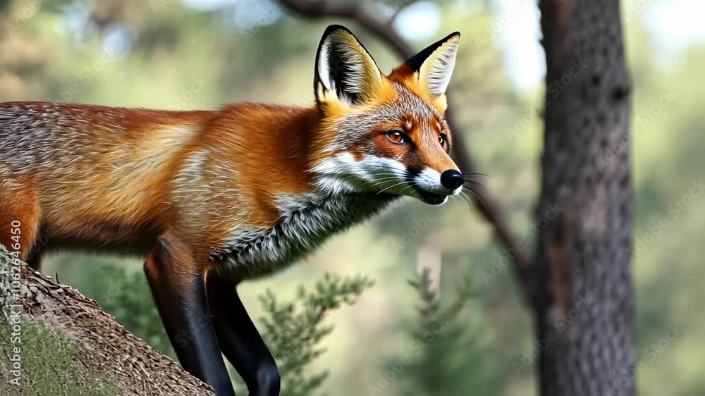 Red Fox in the Forest, vulpes vulpes, wild animal, wildlife, mammal, predator Red Fox in the Forest, vulpes vulpes, wild animal, wildlife, mammal, predator
