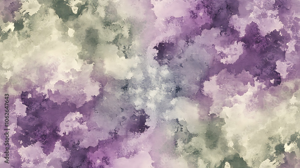 Fototapeta premium A seamless, abstract watercolor carpet pattern with a gentle blend of pastel shades like lilac, sage, and cream, smooth gradient effect for a calm and artistic ambiance,