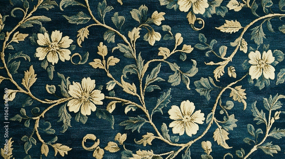 A seamless Art Nouveau-inspired carpet pattern with interwoven vines and floral shapes, featuring deep emeralds and muted blues, intricate lines and flowing curves, A seamless Art Nouveau-inspired carpet pattern with interwoven vines and floral shapes, featuring deep emeralds and muted blues, intricate lines and flowing curves,