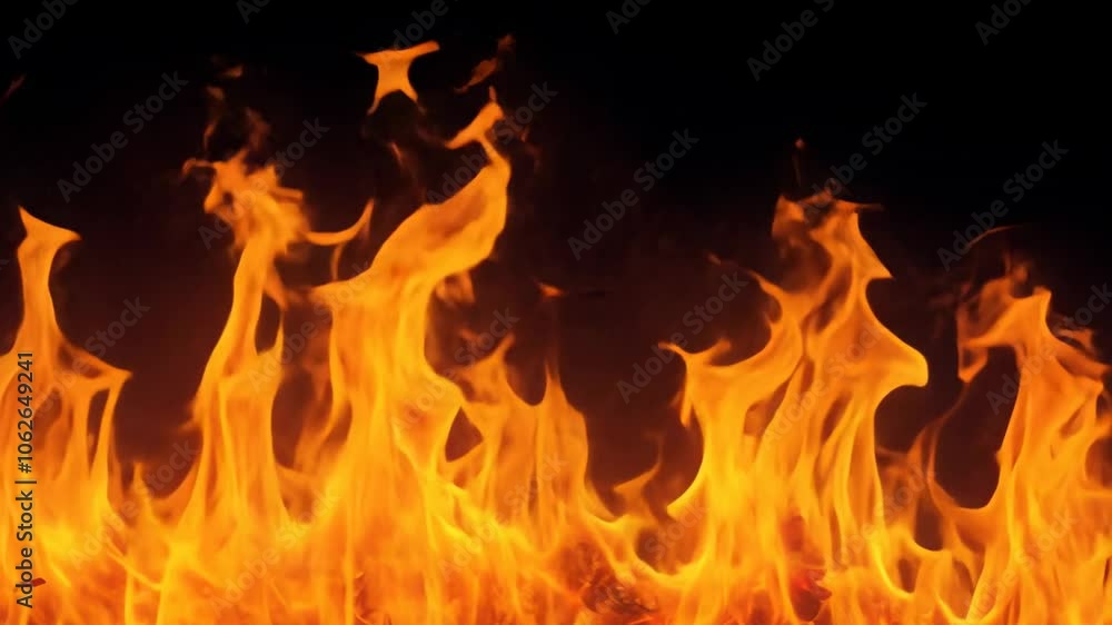 Fire Flames Burning In Dark Background, inferno, heat, hot, danger, blaze Fire Flames Burning In Dark Background, inferno, heat, hot, danger, blaze