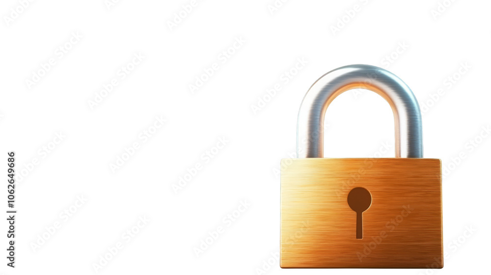 Secure and private, a padlock on white wall symbolizing protection safety closeup Secure and private, a padlock on white wall symbolizing protection safety closeup