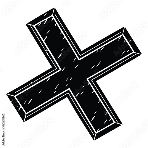 vector cross mark sign on white background