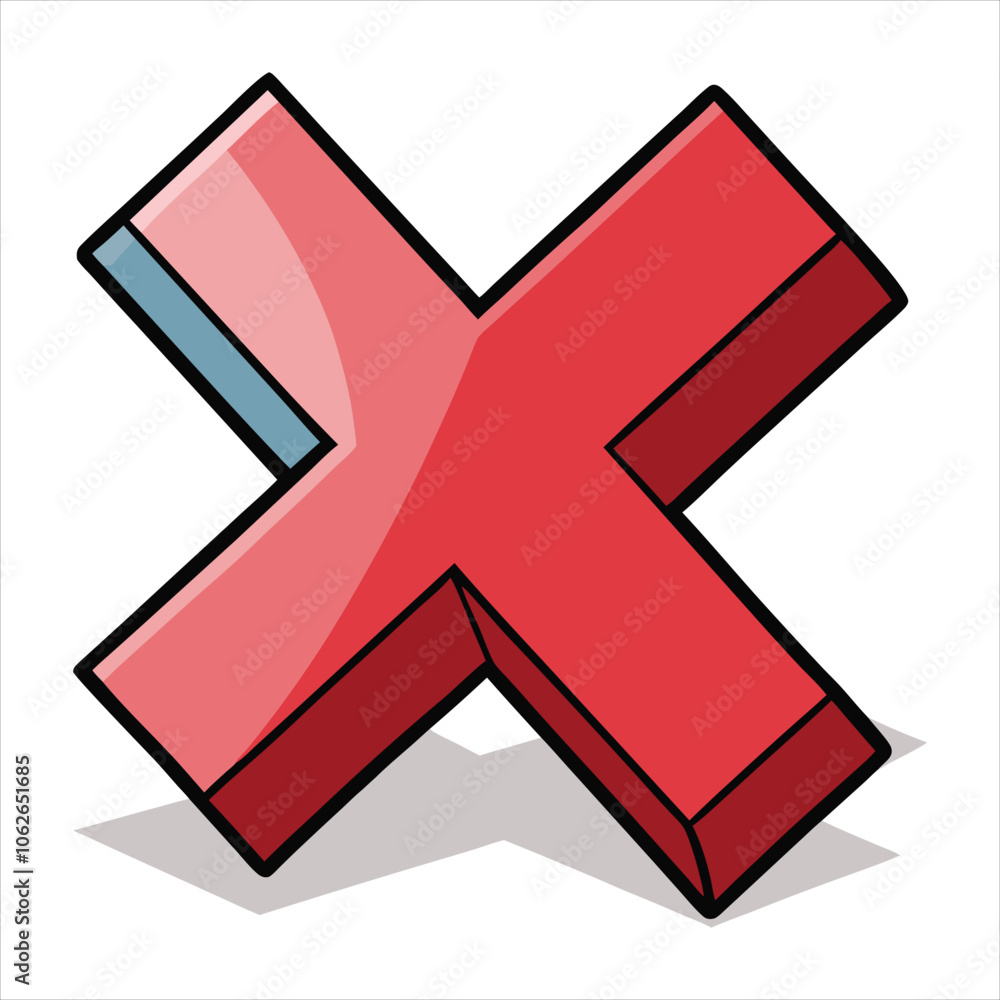 Obraz premium vector cross mark sign on white background