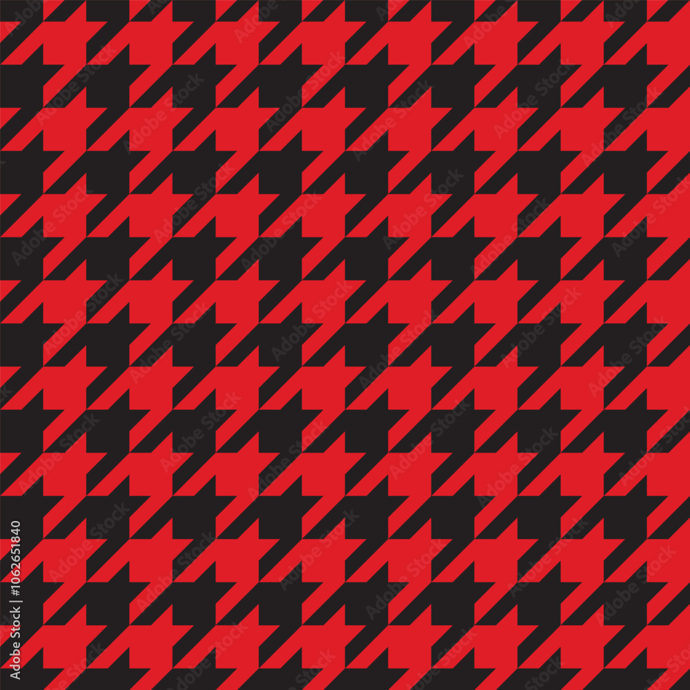 Seamless black and white grunge houndstooth pattern vector