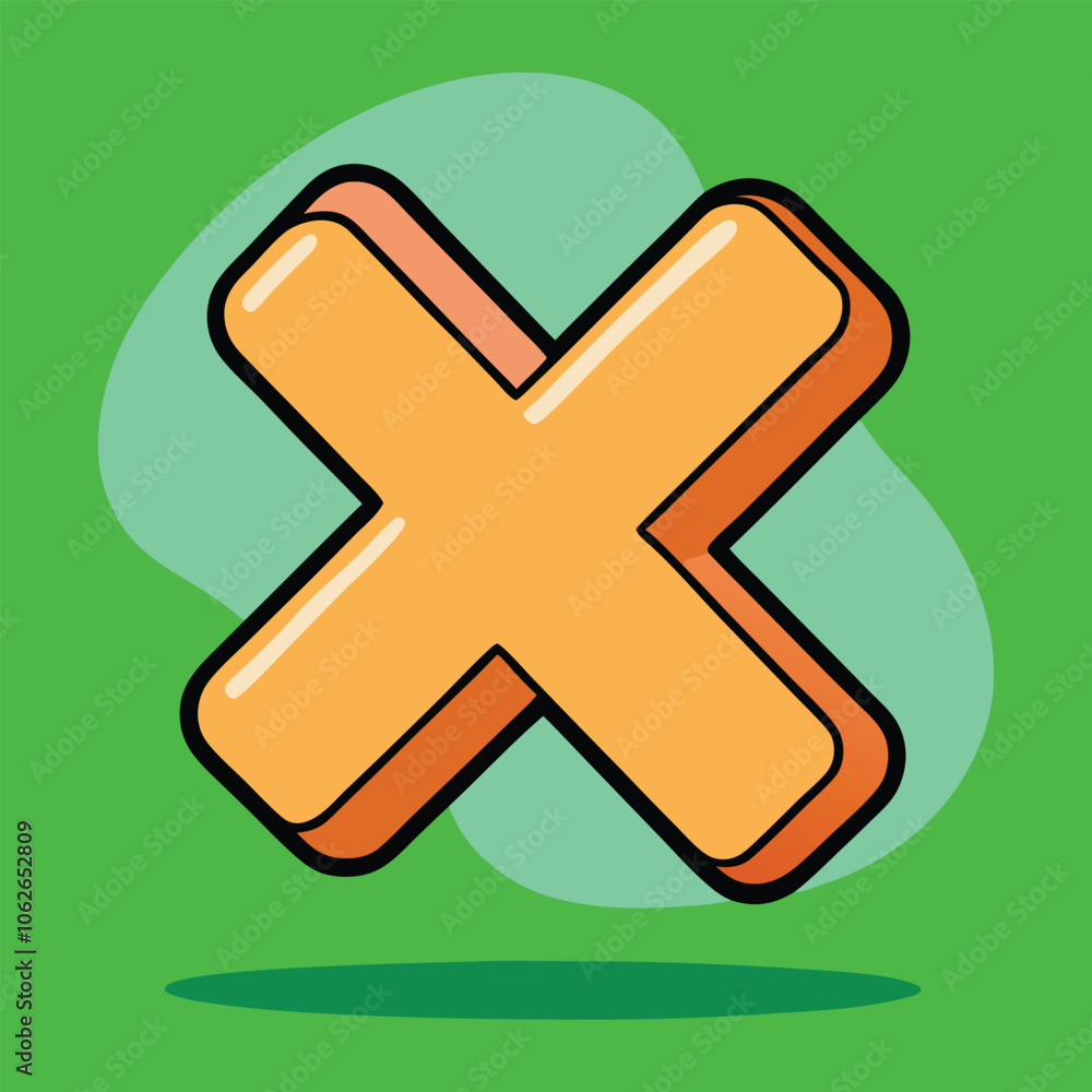 Fototapeta premium vector cross mark sign on green background