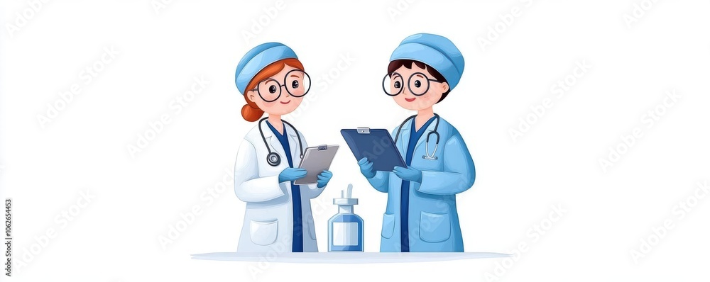 Early detection screening, doctor with medical tools, patient care, Watercolor style Early detection screening, doctor with medical tools, patient care, Watercolor style