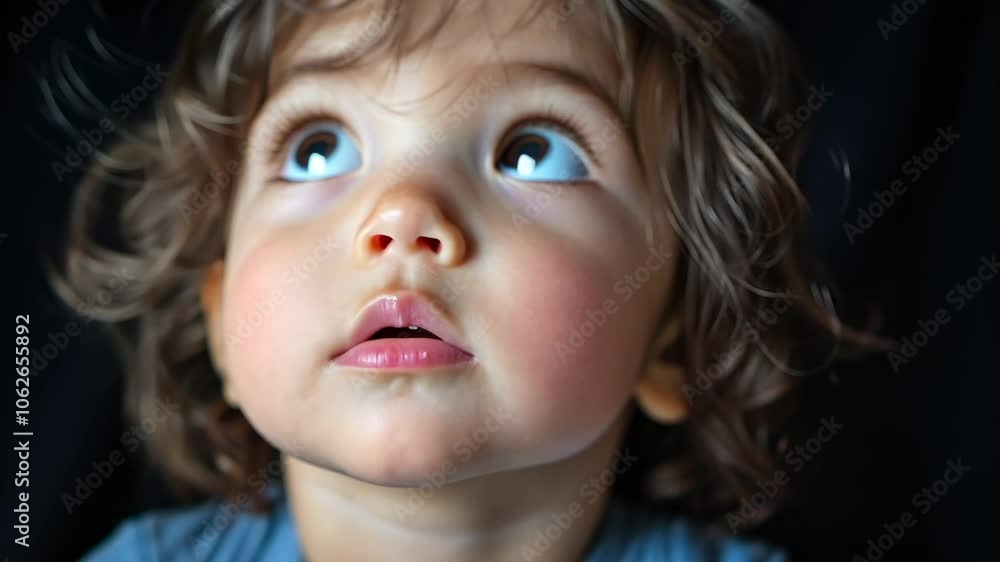 Little Girl Looking Up with Curiosity, baby, child, kid, toddler, portrait Little Girl Looking Up with Curiosity, baby, child, kid, toddler, portrait