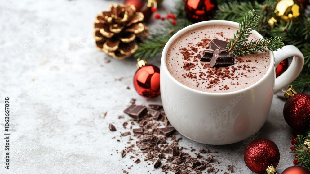 Cozy Christmas Hot Chocolate with Festive Decorations Cozy Christmas Hot Chocolate with Festive Decorations