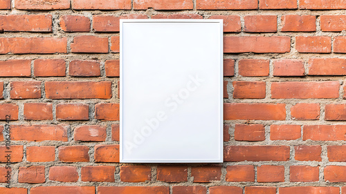 Wallpaper Mural blank metal wall sign mockup is displayed against red brick background, creating striking contrast. This versatile design is perfect for showcasing custom messages or artwork Torontodigital.ca