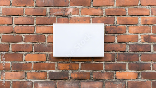 Wallpaper Mural blank metal wall sign mockup is displayed against red brick background, showcasing clean and minimalist design. This versatile sign can be used for various purposes Torontodigital.ca