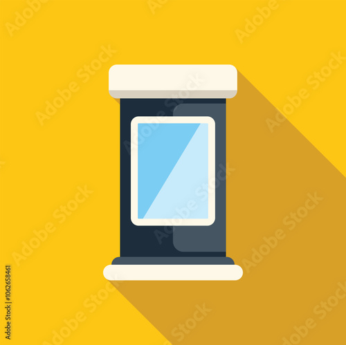 Interactive kiosk showing blank screen displaying information, ideal for touchscreen advertising or public information services