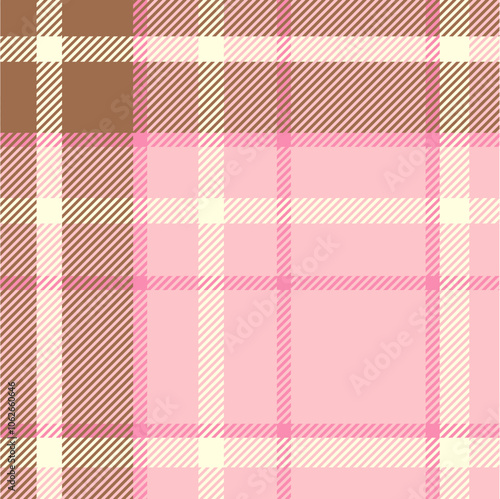 Pink Plaid Seamless Pattern Design Template