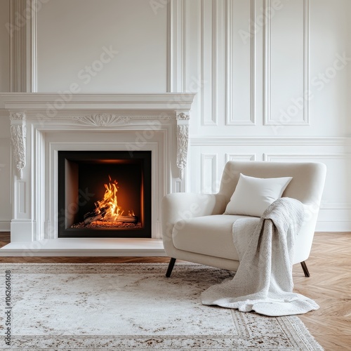 Cozy Traditional Living Room with Fireplace