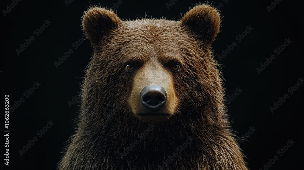 Bear isolated on a dark background, closeup Bear isolated on a dark background, closeup