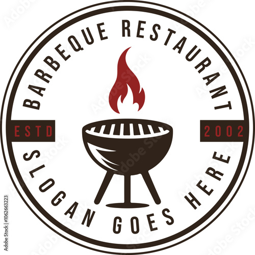 Grill house barbeque logo vector