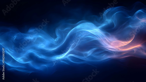 Abstract Blue and Orange Glow Waves Illustration