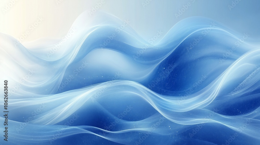 A Serene Composition of Flowing Blue Ocean Waves A Serene Composition of Flowing Blue Ocean Waves