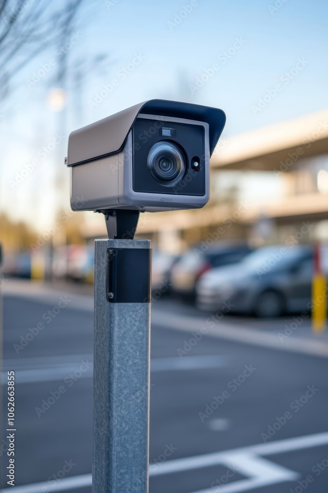 Automated car park barrier with recording cctv camera for enhanced security and access control Automated car park barrier with recording cctv camera for enhanced security and access control