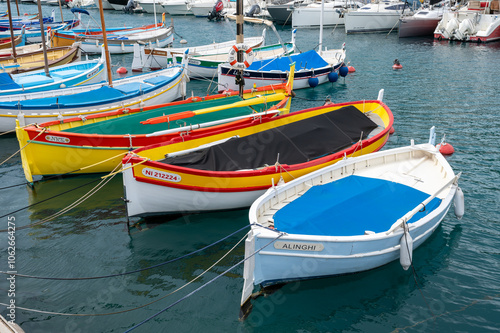 Wallpaper Mural Traditional colorful fishing boats, called pointu in French. in Nice Port, Nice, France on sunny summer day. Torontodigital.ca