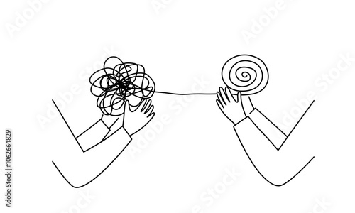 Stress symbol with psychotherapy in mental health concept.