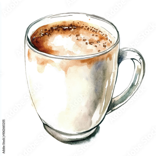 hot milk watercolor clipart illustration