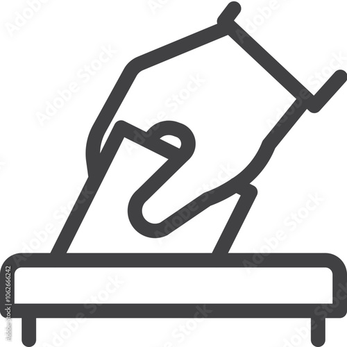 Canvas-taulu Simple put card into box outline icon on white background