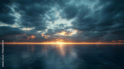 Dark Clouds Sunset Over the Ocean - Abstract Background