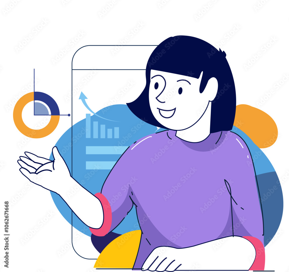 Digital marketing concept illustrations. Modern flat design illustration of Data Analysis